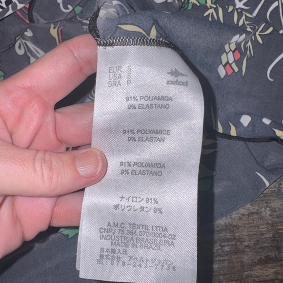 Colcci Brazil Twist Front Mini Dress Small Black Floral Stretch Bodycon - Picture 4 of 6